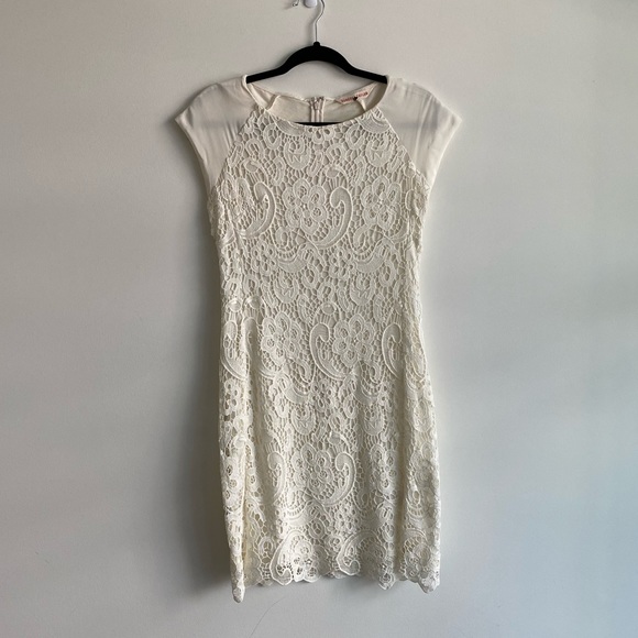 REBECCA TAYLOR White Lace Mini Dress - Picture 1 of 6